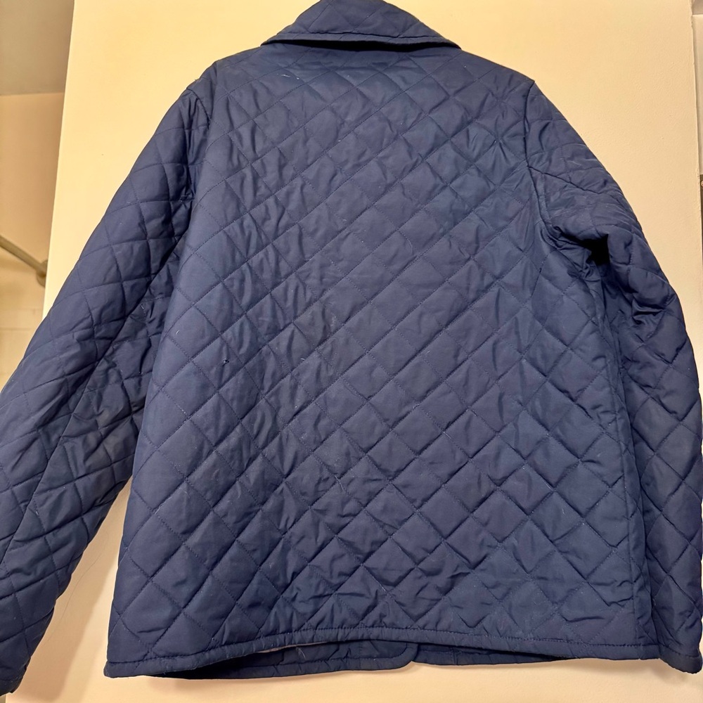 JCrew Quilted Navy Button-Up Jacket Size M - Picture 3 of 3